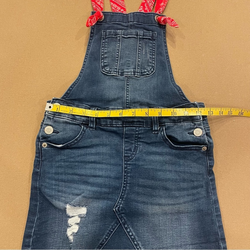 Girl’s Justice Denim Overall Skirt with Red Bandana Straps Size 10 - Picture 8 of 9